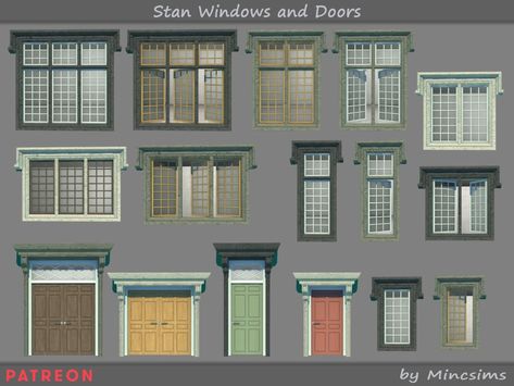 Stan Windows and Doors | Patreon Cc Sims 4 Window And Door Patreon, Cc Windows Sims 4, Sims 4 Build Cc Windows And Doors, Sims4 Doors, Sims 4 Build Cc Windows, Sims 4 Doors And Windows Cc, Windows Sims 4 Cc, Sims 4 Windows Cc, Sims Outfits