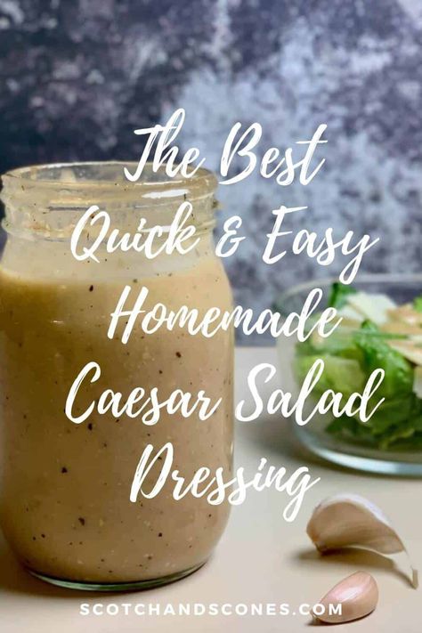 Homemade Caesar salad dressing is easy to make and so flavorful. Made in only 15 minutes, this is the best Caesar dressing recipe there is, and will spoil you for any other Caesar dressing! Easy Caesar Salad Dressing, Best Caesar Dressing, Homemade Caesar Salad, Ceasar Dressing, Caesar Salad Dressing Recipe, Caesar Dressing Recipe, Homemade Caesar Salad Dressing, Homemade Caesar, Classic Caesar Salad