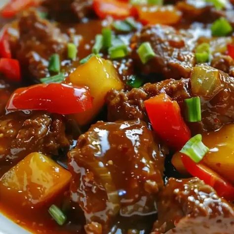 Crockpot Sweet and Sour Beef Recipe - Better Homebase Sweet And Sour Meatballs Crockpot, Chili Cheese Dog Recipe, Sweet And Sour Beef, Homemade Chinese Food, Sweet And Sour Meatballs, Crock Pot Meatballs, Beef Stew Meat, Spicy Beef, Crockpot Beef