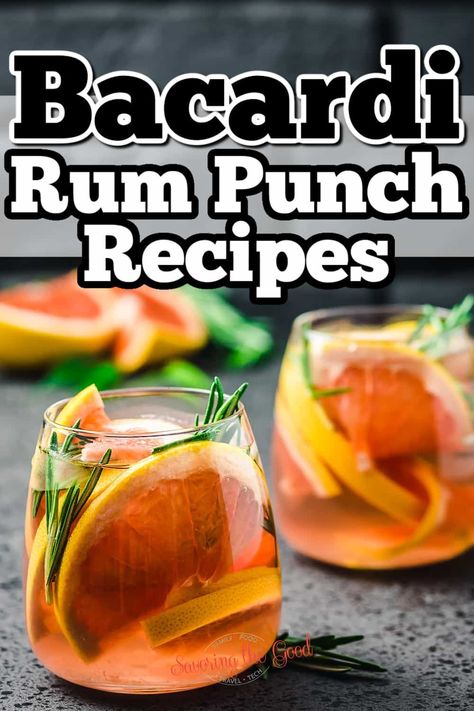 31 Best Bacardi Rum Punch Recipes Bacardi Spiced Rum Drinks, Bacardi Gold Rum Drinks, Bacardi Punch, Bacardi Limon Drinks, Light Rum Drinks, Drinks With Bacardi Rum, Bacardi Drinks, Bacardi Superior, Spiced Rum Drinks