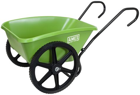 The new Ames Total Control garden cart delivers big performance in a compact, stylish package. 5 cu. ft. never-rust poly tray. Innovative Total Control handle design provides superior control and maneuverability. 18 in. flat free tires roll easily over rough, uneven ground. Garden Tool Box, Yard Cart, Dump Cart, Tool Box On Wheels, Wheel Dollies, Garden Cart, Balance Design, Tool Sheds, Flat Tire