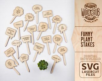 Plant Stakes, Laser Engraved Ideas, Garden Markers, Plant Markers, Garden Stakes, First Christmas Ornament, Laser Cut Files, Laser Cut Wood, Water Plants