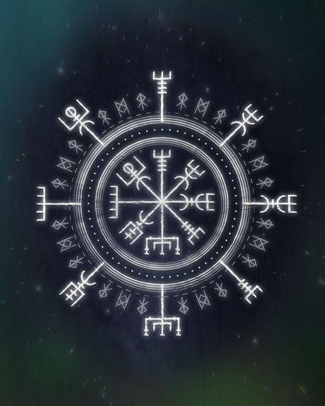 Connor on Instagram: "The first concept for a Vegvisir design I'm working on 🤙🏻⁠ ⁠ I kinda got stuck with this design, so I've shelved it for the moment to post what I already have and see what everyone thinks. ⁠ ⁠ This one will be part of my 'Symbol Art' collection, which comes under my £10 tattoo collection, so you're more than welcome to buy this one if it speaks to you, but I'm not 100% on it yet. ⁠ ⁠ For now, I have the Vegvisir alongside a Raidho rune pattern as the major details, Raidho Raidho Rune, Knee Tattoo Men, Yggdrasil Tattoo, Viking Compass Tattoo, Viking Rune Tattoo, Tatoo 3d, Scandinavian Tattoo, Valkyrie Tattoo, Viking Tattoo Symbol