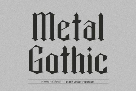 Metal Gothic is a stylish and bold blackletter font. Metal Gothic offers beautiful typographic harmony for a diversity of design projects, including logos and branding, social media posts, advertiseme... Best Tattoo Fonts, Blackletter Font, Horror Font, Gothic Font, Gothic Fonts, Post Metal, Tattoo Font, Halloween Fonts, Gothic Vintage