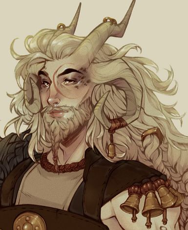 Goat Man Character Design, Teifling Character Art, Faun Male Art, Male Satyr, Character With Horns Male, Faunus Oc, Male Tiefling Character Design, Pink Tiefling Male, Satyr Oc