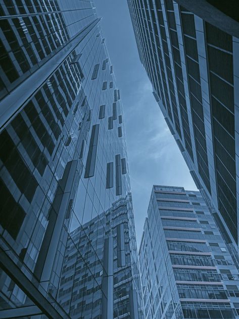 Upward view of tall glass building in BGC Glass Building, Skyscraper, Multi Story Building, Building, Glass