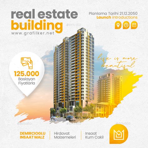 Real Estate Social Media Social Media Real Estate Posts, Real Estate Creative Ads Social Media, Real Estate Ads Design Creative, Real Estate Poster Design, Building Ads, Real Estate Poster, Real Estate Social Media Templates, Real Estate Banner, Inmobiliaria Ideas