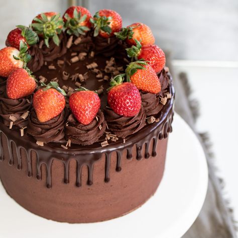 Dark Chocolate Covered Strawberry Cake Strawberry Cake Chocolate, Chocolate And Strawberries Cake, Chocolate Cake Strawberries, Strawberry Cake With Chocolate, Cake Ideas Strawberry, Chocolates Cakes, Chocolate Cake And Strawberries, Cakes Chocolate, Cakes Strawberry