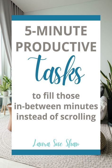 Use those in-between moments wisely with this list of productive tasks that take just 5 minutes or less. 5 Minute Tasks, 15 Minute Tasks, Pomodoro Time, Organizational Ideas, Life Changing Habits, Project Planning, Productive Morning, Good Time Management, Daily Rituals