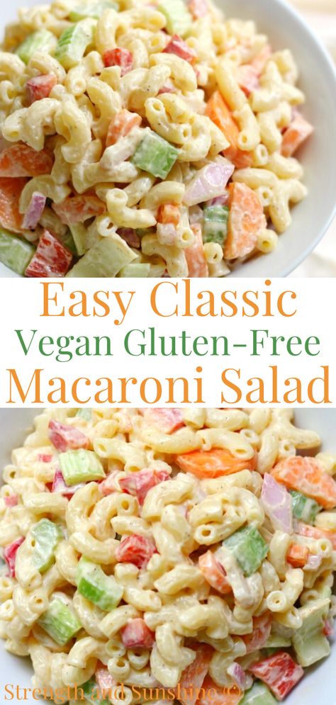 Vegan Macaroni Salad, Pasta Side Dish, Homemade Macaroni Salad, Pasta Side, American Bbq, Dairy Free Pasta, Sides Dishes, Gluten Free Salads, Gluten Free Sides