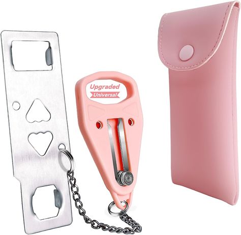 AceMining Portable Door Lock Home Security Door Locker Travel Lockdown Locks for Additional Safety and Privacy Perfect for Traveling Hotel Home Apartment College-Pink(1 Pack), Door Hardware & Locks - Amazon Canada Door Security Devices, Apartment Security, Hotel Door Locks, Door Reinforcement, Feeling Alive, Glass Door Lock, College Apartments, Door Locker, Door Security