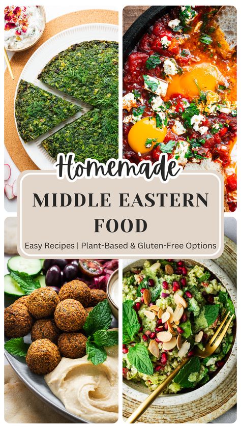 Indulge in the rich flavors of Middle Eastern cuisine with this easy and delicious recipes. From shawarma spice roasted cauliflower to shakshuka (eggs poached in a rich and spicy tomato sauce) and Persian herb frittata with lots of frewsh salads, there's something for everyone. Serve your dinner with warm pita bread, hummus, and sumac onions for a complete Middle Eastern meal. And, don't forget to sprinkle some za'atar, sumac or Aleppo pepper for that extra burst of flavour! Middle Eastern Hummus Recipe, Middle Eastern Dinner Party, Persian Meals, Eastern Food Recipes, Middle Eastern Food Recipes, Falafel With Canned Chickpeas, Shakshuka Eggs, Shawarma Spice, Middle Eastern Recipes Arabic Food