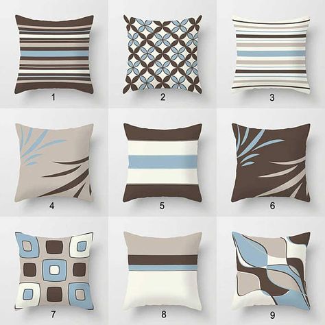 ▲ Order BEFORE December 1 to receive it in time for Christmas ▲ Mix and match pillow covers in dark brown, blue, gray/beige and off white. The price is for one pillow cover.  This listing is for pillow cover only. You can purchase insert in your local store or online.  ▲ Pillow Dark Brown Couch Living Room, Grey And Brown Living Room, Brown Decorative Pillows, Brown And Blue Living Room, Brown Sofa Living Room, Brown Living Room Decor, Brown Couch Living Room, Brown Pillow Covers, Brown Throw Pillows