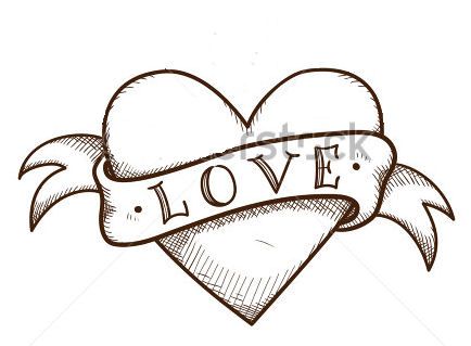 heart banner Heart Drawing Love Sketch, Linden Tattoo, Tattoo Line Drawing, Heart With Banner, Crown Sketch, Heart With Wings Tattoo, Desenhos Love, Tattoo Line, Banner Drawing