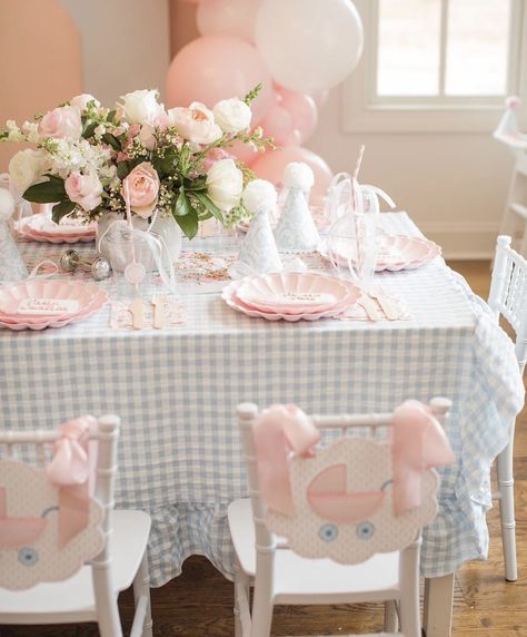 Babydoll Brunch Birthday, Baby Doll Brunch Birthday, Baby Doll Party Theme, Pink Gingham Baby Shower Ideas, Southern Birthday Party, Pink Gingham Party, Pink Farm Party, Dolly Party, Anna Wilson