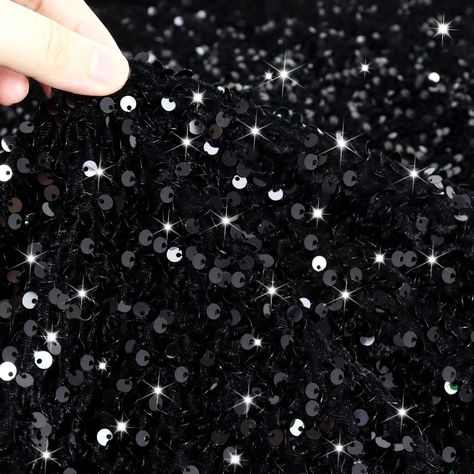 PRICES MAY VARY. 🥂【What You Get of Black Sequin Fabric by the Yard】The black sequin fabric is folded in the package, with the length of 1 yard and the width of 48 inches. If you choose 2pcs mermaid sequin fabric or more, you will receive 2 packs separate flip sequin fabric. Different size and color are available, please contact us if you need. The sequence fabric for sensory wall can be easily cut, sewn, and manipulated, an excellent choice to add a touch of elegance and glamour to your DIY pro Black Sequin Fabric, Mermaid Sequin Fabric, Sequence Fabric, Sparkly Fabric, Sensory Wall, Sewing Dress, Fabric For Sewing, Mermaid Sequin, Velvet Material