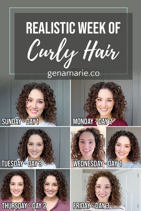 A Realistic Week of Curly Hair – Wash Day, Workout & Sleep Protection, Quick Wash Day Routine – Gena Marie Curly Hair Protective Styles Sleep, Hair Wash Schedule, Daily Hair Routine, Curly Hair Routine, Wavy Curly Hair, Deep Conditioner, Washing Hair, Curly Hair Care, Curly Hair Tips