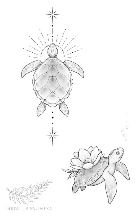 Tattoo Ideas Sea Turtle, Palm Tree Turtle Tattoo, Turtle Sun Tattoo, Ocean Animals Tattoo, Tattoo Turtle, Cute Turtle Tattoo, Sea Turtle Drawing, Sea Turtle Tattoo, Shell Tattoos