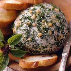 Pesto Cheese Ball Lemon Desserts Easy, Peach Bread, Cheese Ball Recipe, Pesto Cheese, Ball Recipes, Snacks Appetizers, Caramel Recipes Sauce, Cheese Ball Recipes, Land O Lakes