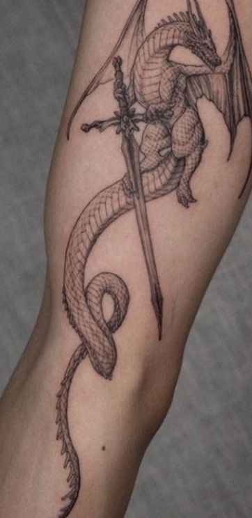 Dragon Tattoo #tattoos #backtattoos #tattooideas Small Detailed Dragon Tattoo, Tattoo Light, Black Dragon Tattoo, Dragon Tattoo Ideas, Small Dragon Tattoos, Dragon Tattoo For Women, Dragon Tattoos, Fantasy Tattoos, Best Tattoos For Women