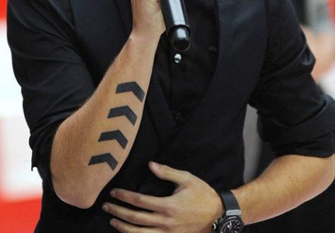 Ive always wanted a tattoo but searching online for hours only had outrages crazy ideas. Here are some of the best reasonable tattoos for those everyday classy men. Chevron Tattoo, Simple Forearm Tattoos, Forearm Band Tattoos, Stylish Tattoo, Wrist Tattoos For Guys, 4 Tattoo, Arm Band Tattoo, Small Wrist Tattoos, Arrow Tattoo