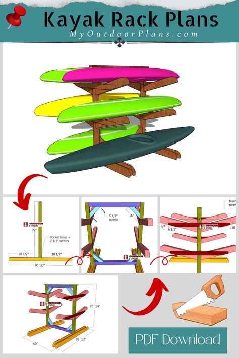 Kayak Rack Diy Wood Plans, Canoe Rack Diy, Kayak Rack Diy Wood, Diy Kayak Storage Rack Plans, Diy Kayak Rack, Diy Kayak Storage Rack, Kayak Rack Diy, Diy Kayak Storage, Boat Rack