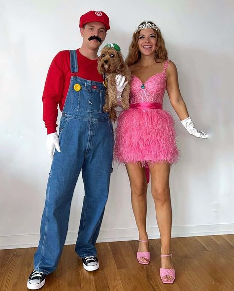 52 Hottest Halloween Couple Costumes You Have to Recreate For 2023 Engagement Halloween Costume, Halloween Costume Ideas Duo Couple, Hottest Couple Halloween Costumes, Creative Couples Costumes 2023, Couples Character Costumes, Teenage Couple Halloween Costumes, Modest Couple Halloween Costumes, Tinkerbell Couple Costume, Two Couples Halloween Costumes