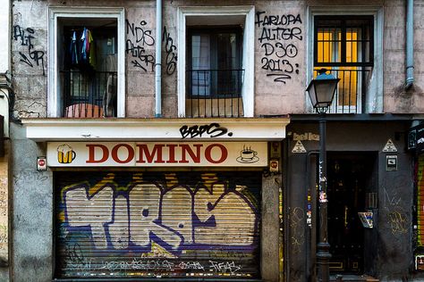 MAD - 20160320 - 44 | Flickr - Photo Sharing! Graffiti Background Ideas Backdrops, Rundown Buildings, Derelict Buildings, Storefront Signs, Iphone Wallpaper Kawaii, Custom Hot Wheels, Street House, Shop Fronts, Graphic Design Lessons