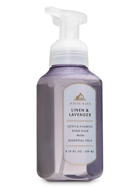 White Barn - Linen Lavender Gentle Foaming Hand Soap by Bath & Body Works German Snacks, Essential Oil Hand Soap, Lavender Hand Soap, Mermaid Swim, Bath N Body Works, Hand Soaps, Lavender Soap, Aesthetic Life, Foam Soap