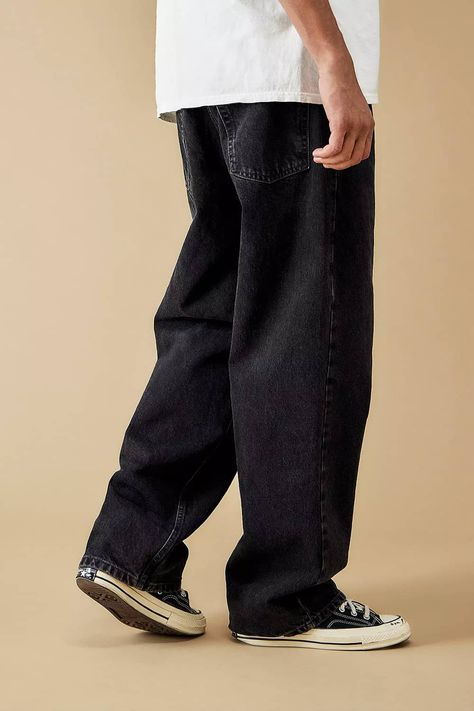 Baggy Jeans Outfit Plus Size, Canvas Shoes Outfit, Baggy Outfits Men, Black Baggy Jeans Outfit, Baggy Clothes Style, Black Shirt Outfit Men, Baggy Jeans Outfits, Loose Jeans Outfit, Black Shoes Outfit