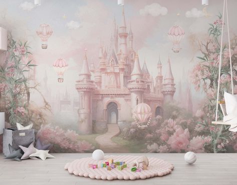 Add a playful touch to your living space with our Pink Castle Historic Wallpaper. This peel-and-stick wallpaper features adorable forest creatures, making it perfect for a modern kids' room or nursery. Easy to apply and remove, this removable wallpaper allows you to update your décor effortlessly. Bring joy and charm to any room with this delightful wall art. ✨ K E Y * F E A T U R E S ✨ 🌿 Vibrant and Lasting Colors: Immerse yourself in the enduring beauty of our wallpapers, renowned for their v Castle Wallpaper, Wallpaper Installation, Kindergarten Wallpaper, Wallpaper Adhesive, Wallpaper Kids, Pink Castle, Modern Kids Room, Girl Nursery Wall, Painted Walls