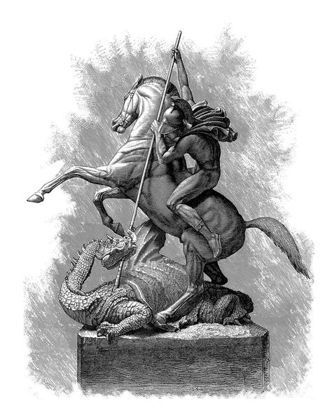 St. George and the Dragon – J. E. Boehm, Hungarian by descent and Austrian by birth and education, became one of the foremost sculptors in Britain and one of the chief portraitists of the great and the good. He was born in Vienna, his father being Director of the Imperial Mint and possessor of a huge collection of fine art from the times of ancient Egypt onwards. Archangel Michael Tattoo, St Michael Tattoo, St George And The Dragon, Guardian Angel Tattoo, Saint George And The Dragon, Greek Tattoos, San Michele, On Horseback, Desenho Tattoo