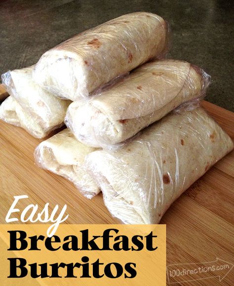 How to Make Quick and Easy Breakfast Burritos - Page 3 of 3 - 100 Directions Easy Make Ahead Breakfast Burritos, Easy Premade Breakfast Ideas, Premade Breakfast Burritos, Freeze Breakfast Burritos, Breakfast Burritos To Freeze, Premade Breakfast, Camping Breakfast Burritos, Best Breakfast Burritos, Easy Camping Breakfast