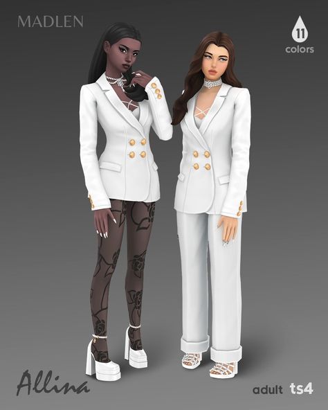 Allina Set | Patreon Madlen Sims 4 Cc Clothes, Sims 4 Cc Bussines Woman, Sims Elegant Cc, Sims 4 Blazer Cc, Sims 4 Outfits Cc Patreon, Sims 4 Elegant Clothes, Sims 4 Cc Madlen, Chic Sims 4 Cc, The Sims 4 Mods Pants