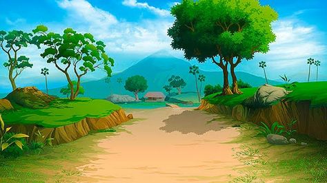 Village Background Indian, 2d Background, Cartoon Garden, Artsy Background, Photoshop Backgrounds Backdrops, Nature Background Images, Photo Frame Wallpaper, Green Background Video, Green Screen Video Backgrounds