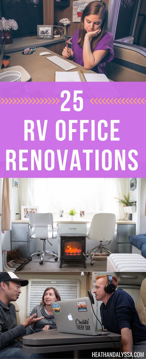 Rv Office Ideas, Rv Office Space Ideas, Rv Office, Fifth Wheel Toy Haulers, Nomad Life, Digital Nomad Life, Rv Tips, Office Remodel, Mobile Office