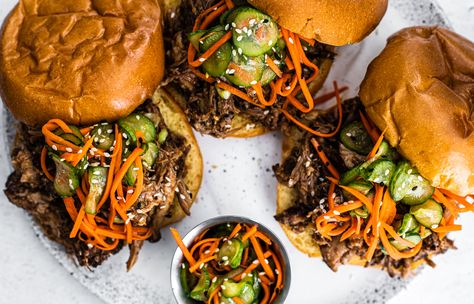 Instant Pot Korean Pulled Pork Asian Pulled Pork Instant Pot, Korean Pulled Pork Tacos, Instant Pot Asian Pork, Pork Instant Pot Recipes, Pork Roast Instant Pot, Korean Pulled Pork, Pulled Pork Instant Pot, Honey Roasted Sweet Potatoes, Asian Pulled Pork