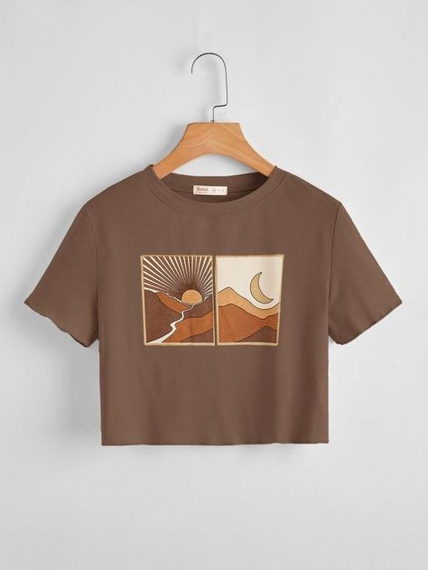 Moon Graphic, Trendy Fashion Tops, Tomboy Style Outfits, Mocha Brown, Tween Outfits, Fashion Hacks Clothes, Swaggy Outfits, Really Cute Outfits, Girls Fashion Clothes