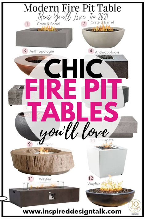 modern fire pit Outdoor Fire Table Seating Areas, Patio Fire Table Ideas, Electric Firepits Backyard, Patio With Fire Table, Concrete Fire Table, Outdoor Fire Table Ideas, Propane Fire Pit Ideas Backyard, Fire Pit Table Ideas, Modern Fire Pit Ideas