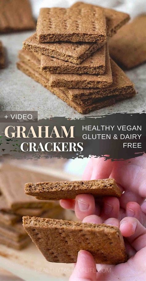 Vegan Graham Crackers, Teff Flour Recipes, Healthy Graham Crackers, Gluten Free Dairy Free Snacks, Unprocessed Recipes, Teff Recipes, Graham Flour, Teff Flour, Graham Cracker Recipes