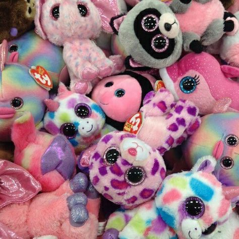 Beanie Boos, Pink Rainbow, Stuffed Animals, We Heart It, Lost, Rainbow, Animals, Pink