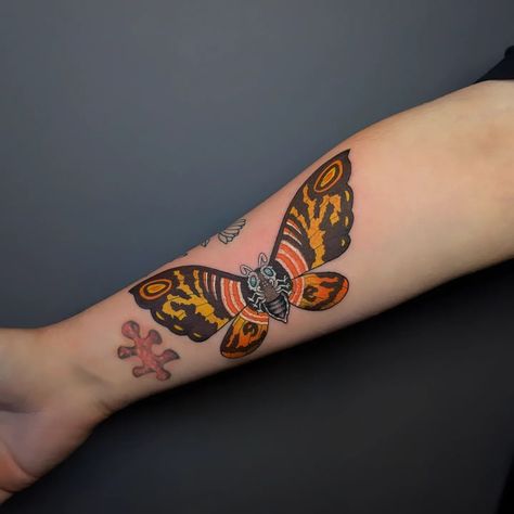 Mothra for Ray! Thank you for the trust * * * #godzilla #mothra #mothratattoo #colortattoo #njtattooartist #njtattooshop Mothra Tattoo, Godzilla Mothra, Beautiful Tattoos, Color Tattoo, Ink Art, Godzilla, Tattoos And Piercings, Tatting, Piercings