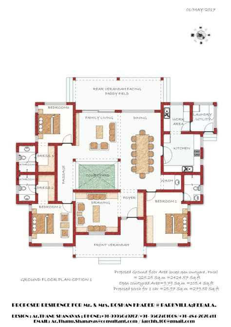 Indian Verandah Ideas, Wada Style Architecture, Sitout Designs Kerala, Kerala Traditional House Plan, Kerala House Sitout Design, Kerala Architecture Traditional, Center Courtyard House Plans, Traditional House Plans Kerala, Kerala Style House Plan