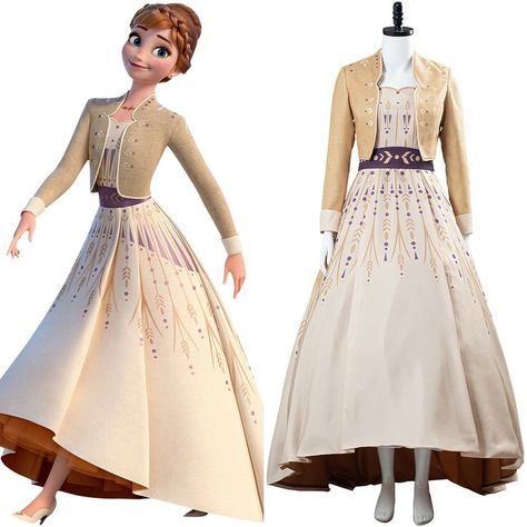 Zepeto Clothes, Anna Dress Frozen, Cosplay Dresses, Anna Cosplay, Disneybound Outfits, Frozen Cosplay, Princess Inspired Outfits, 2 Princess, Clothing Pattern Design