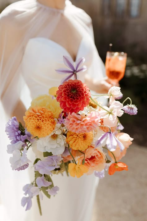 Cosmos bouquet
Zinnia bouquet 
Sweet pea bouquet 
Dahlia bouquet Bright Dahlia Bouquet, Small Colourful Bridal Bouquet, Summer Bouquets Wedding, Vibrant Summer Wedding Flowers, Lilac And Orange Wedding Flowers, Small Summer Bouquet, Bright Summer Flowers Wedding, Bridesmaid Bright Flowers, Bright Colorful Wedding Bouquet