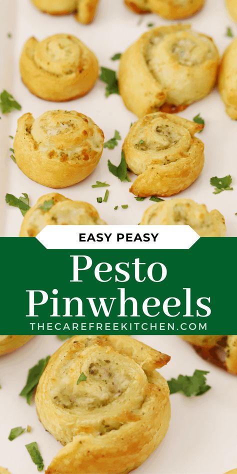 Crescent Roll Pinwheel Appetizers, Crescent Roll Recipes Healthy, Appetizer Crescent Roll Recipes, Appetizers With Crescent Roll Dough, Crescent Appetizers, Pesto Rolls, Crescent Roll Ups, Crescent Pinwheels, Appetizers With Pesto