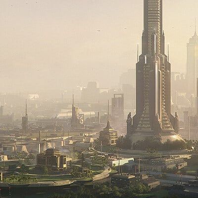 ArtStation - Stefan Morrell Environmental Artwork, Sci Fi Architecture, Sci Fi Landscape, Mass Effect Art, Crystal City, Model City, All Godzilla Monsters, Sci Fi City, Building Images