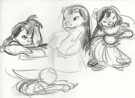 Lilo Rough Drawings Stitch Concept Art, Lilo And Stitch 2002, Lilo And Stitch Characters, Stitch Character, Last Unicorn, Animation Sketches, Lilo Et Stitch, Disney Concept Art, Disney Sketches