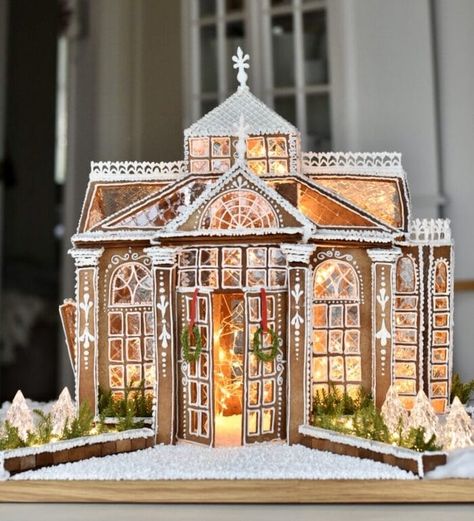 From intricately decorated icing-covered homes to entire gingerbread villages, these amazing gingerbread houses will inspire your own creations. Homemade Gingerbread House, Gingerbread House Designs, Gingerbread Village, Gingerbread House Decorations, Cookie House, Christmas Gingerbread House, Gingerbread Houses, Christmas Home Decor, Christmas Gingerbread