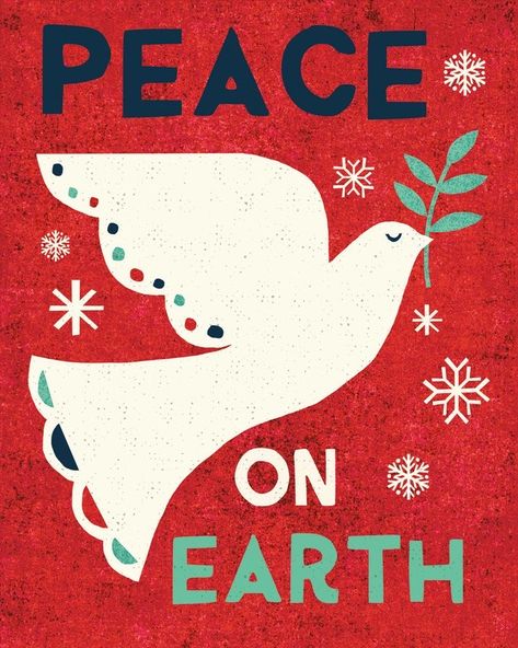 Multicolor Printmaking, Surface Design Portfolio, Peace Christmas, Holiday Chaos, Peace Bird, Winter Illustration, Kids Art Class, Peace Dove, Peace On Earth